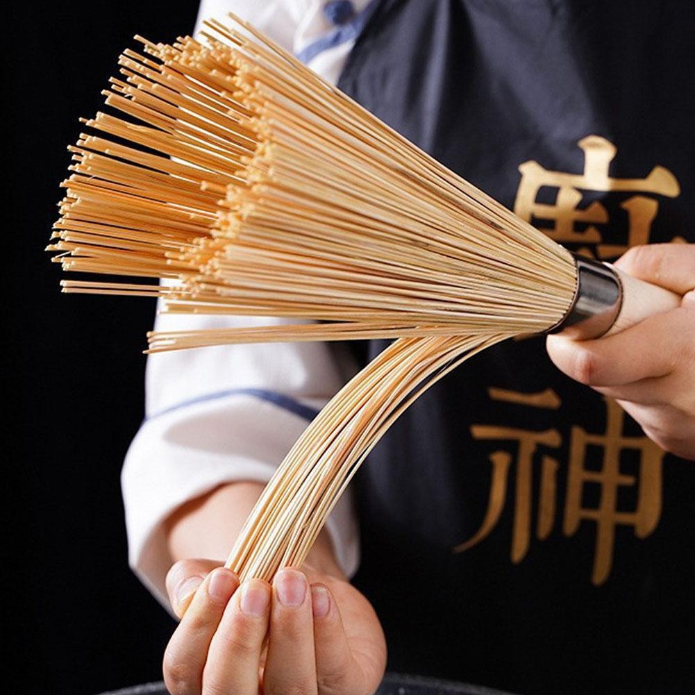 Dish Brush Bamboo - Natuurlijke bamboe potborstel Lange steel Wok-reinigingsborstel