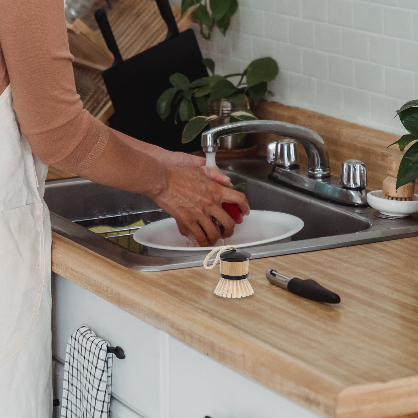 Bamboe afwasborstel, milieuvri - Dish Brush Bamboo recensie en prijs