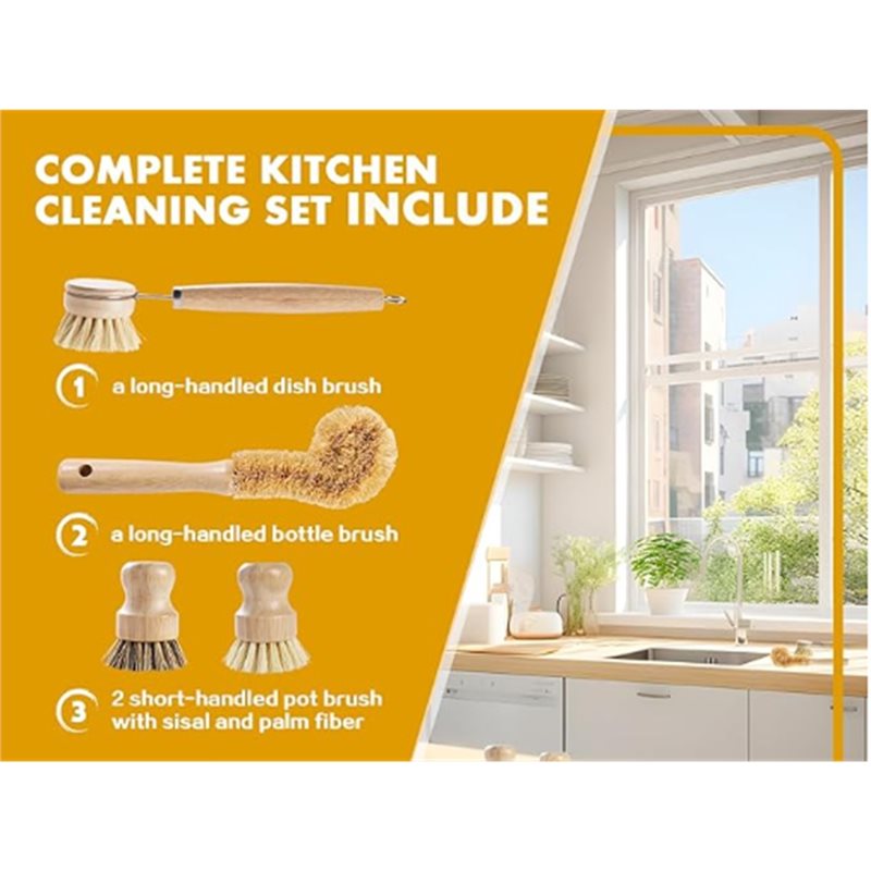 ABNL Ergonomische houten handg - Dish Brush Bamboo recensie en prijs